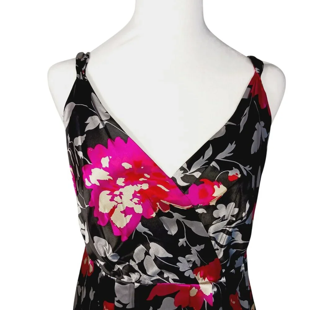 Monsoon, Vintage Y2K, 100% Silk Floral Dress, Sleeveless, Lined, A Line - Picture 6 of 15